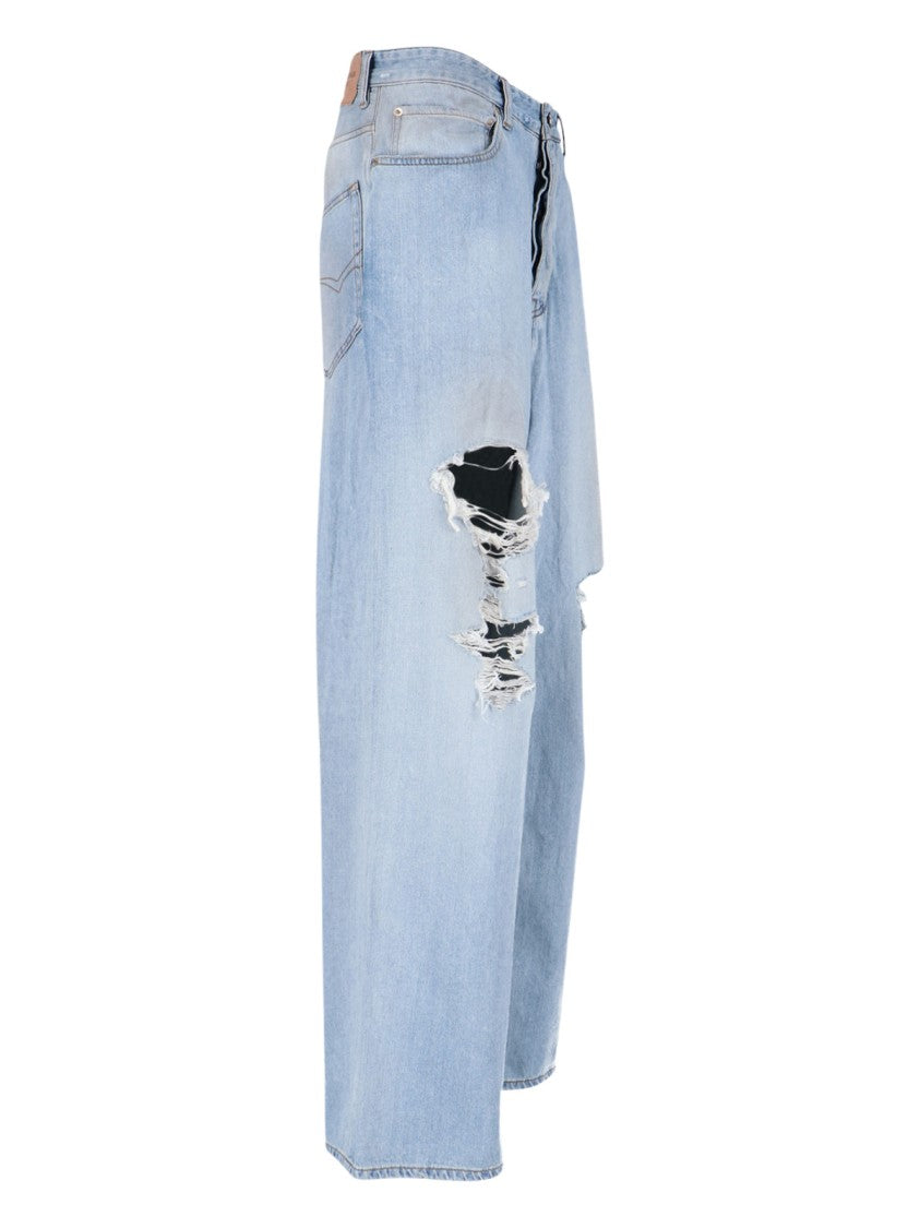 Balenciaga Classic Straight-Leg Blue Jeans With Five-Pocket Styling