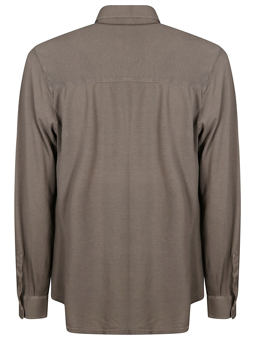 Fedeli Superlight Piquet Cotton Shirt With Classic Collar