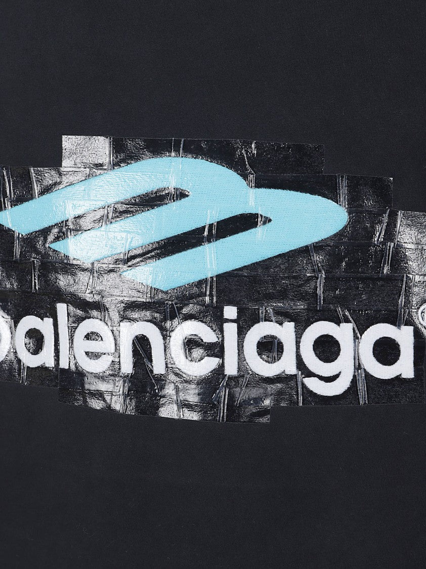 Balenciaga Graphic Print Cotton T-Shirt With Dropped Shoulder Design