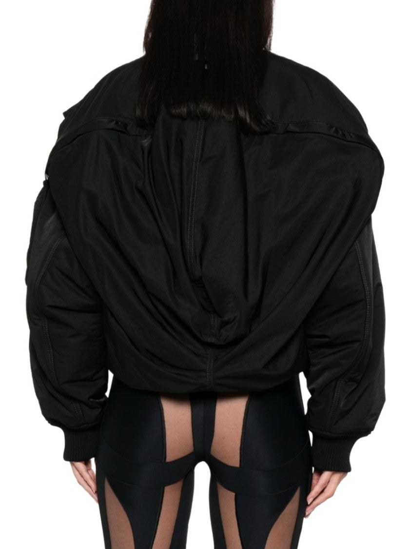 Jean Paul Gaultier Black Boxy Polyamide Bomber Jacket