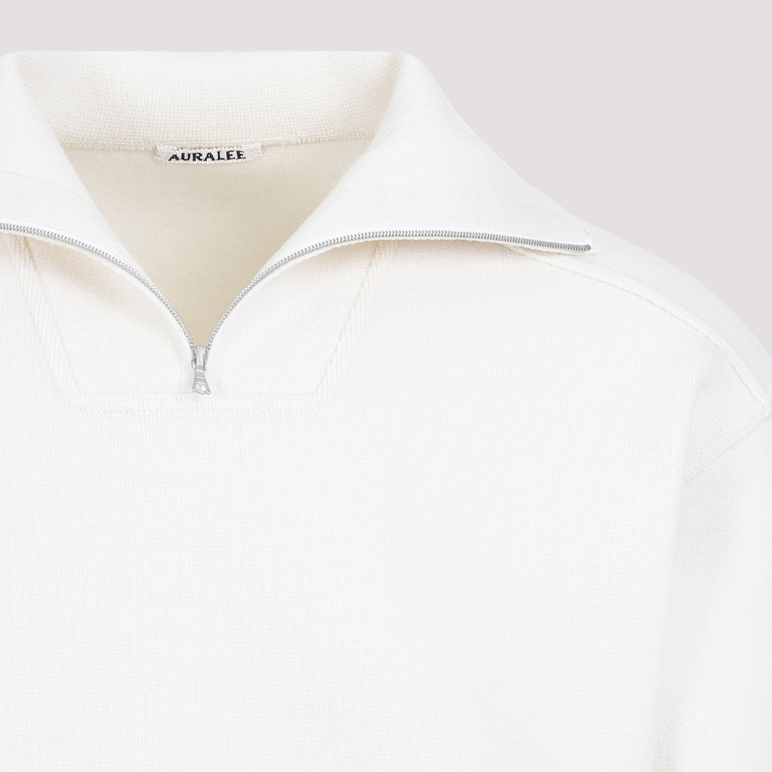 Auralee Heavy Milano Ivory White Wool Pullover