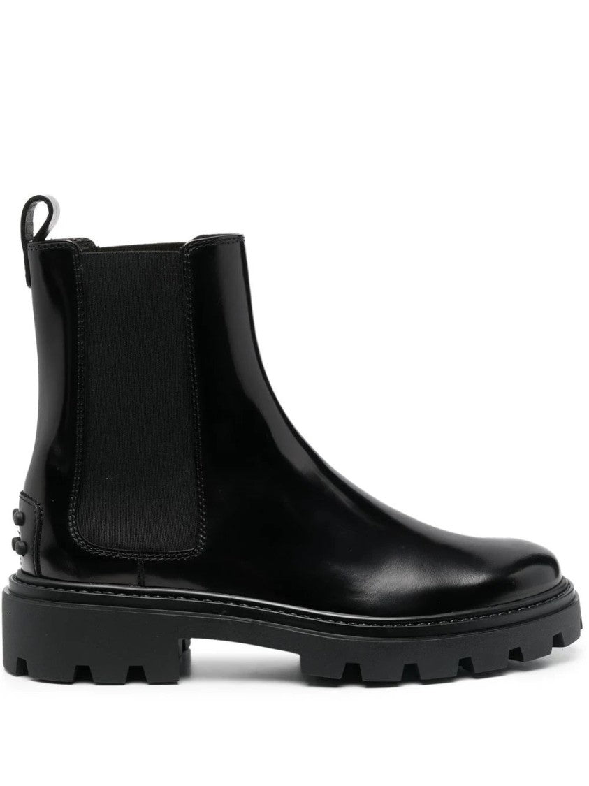 Tod's Black Ankle Boots With Elastic Side Panels