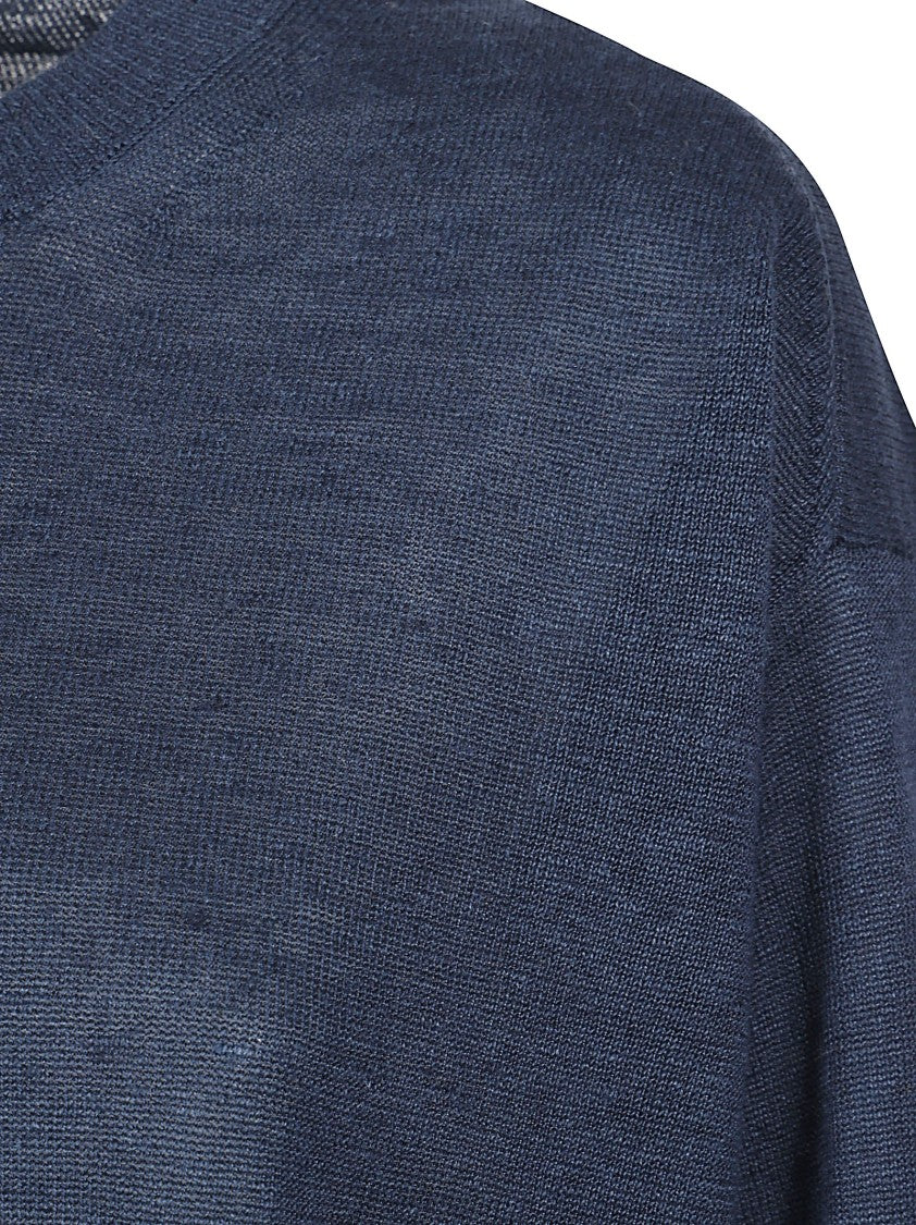 Max Mara Relaxed Fit Semi-Sheer Linen Top With Ribbed Details