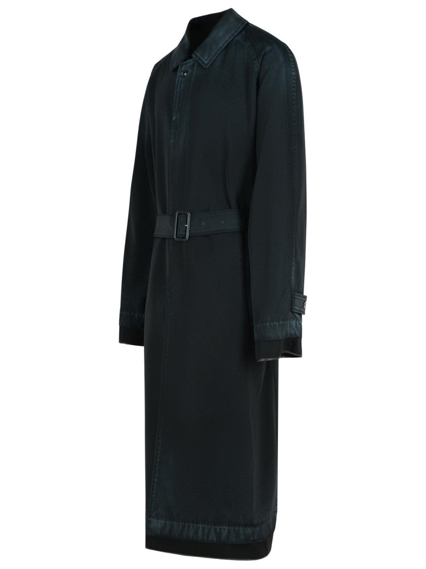 Maison Margiela Black Virgin Wool Trench Coat