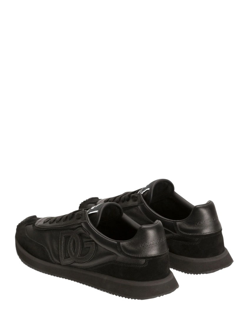 Dolce & Gabbana Black Dg Cushion Suede Sneakers