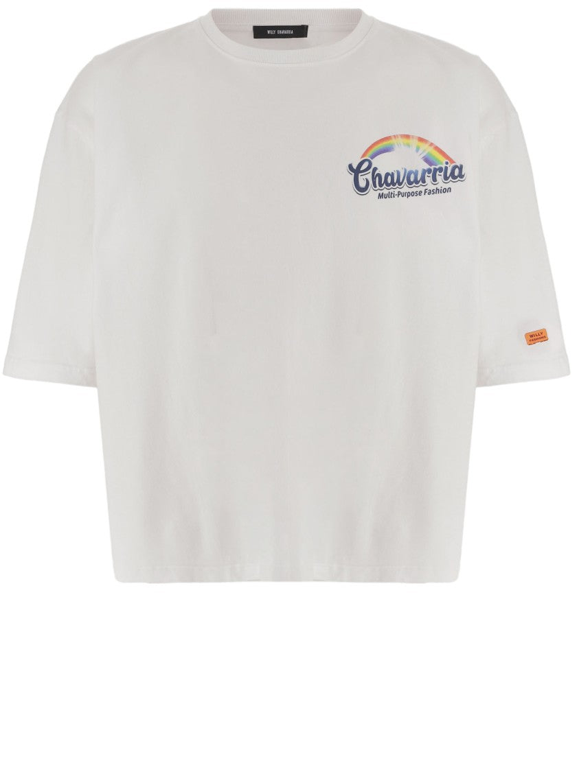 Willy Chavarria Cotton T-Shirt With Vibrant Rainbow Print