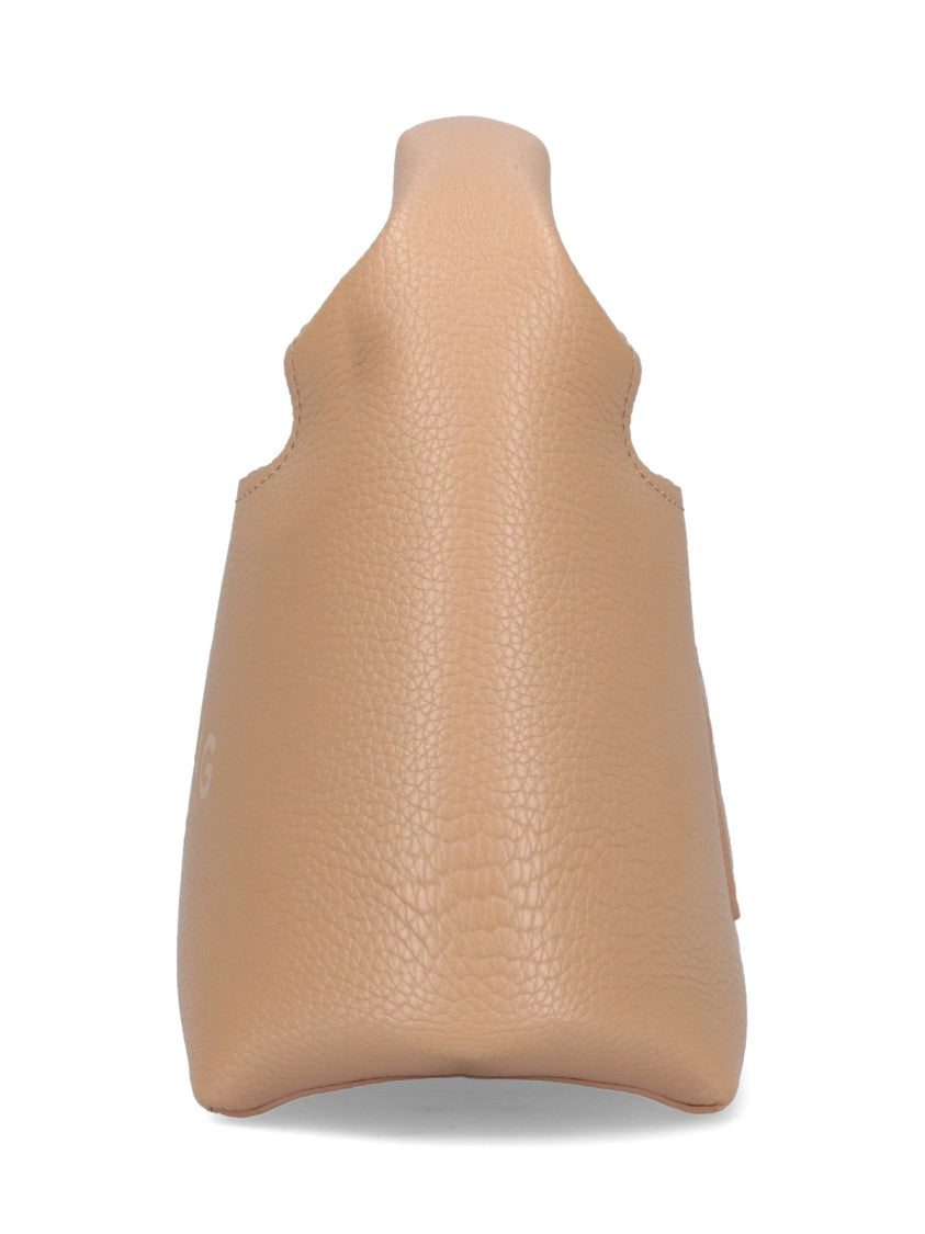 Marc Jacobs Beige The Sack Hammered Leather Handbag