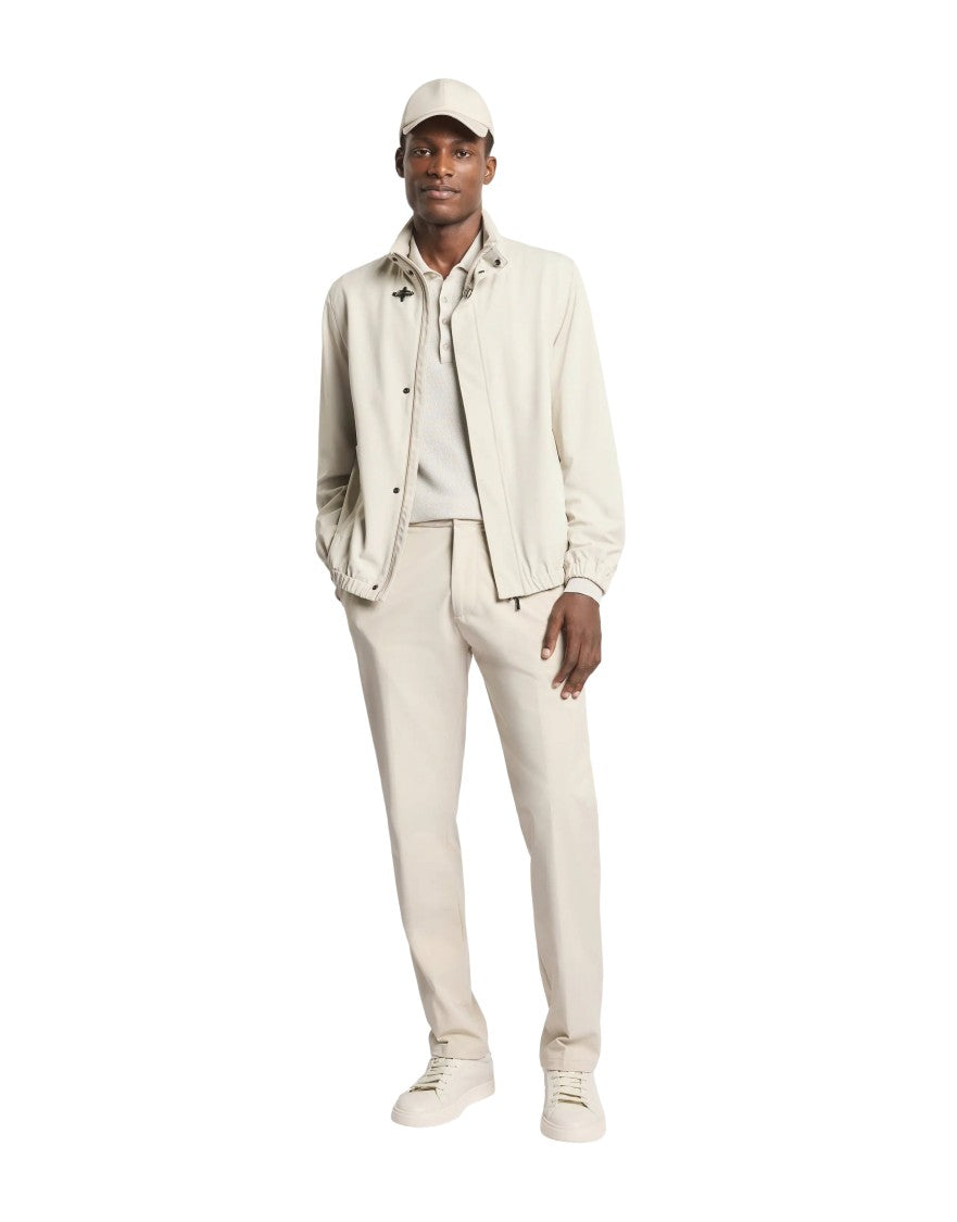Fay Tailored High-Collar Travel Jacket With Concealed Closure