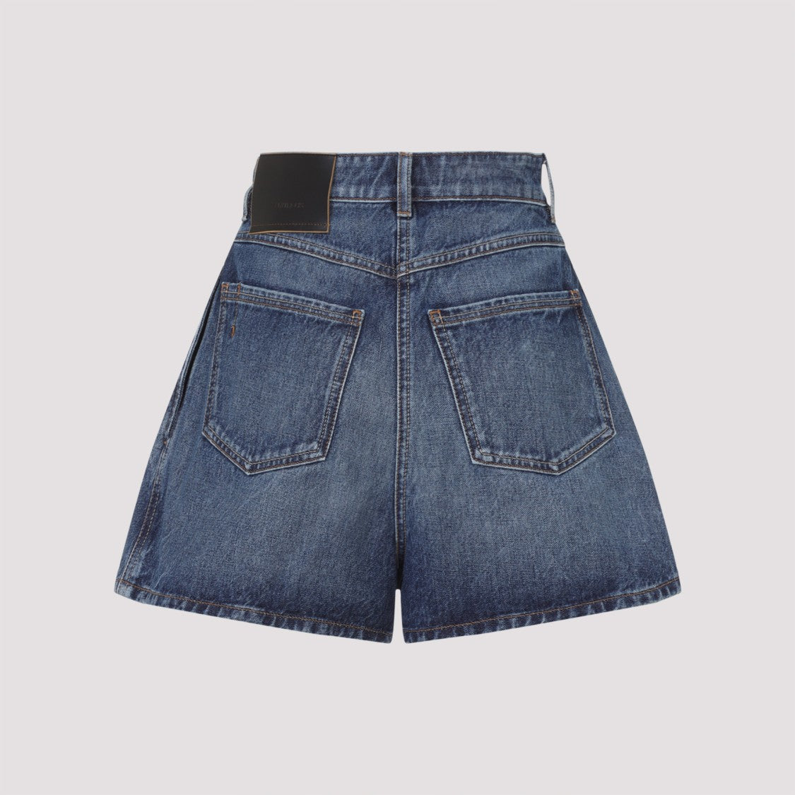 Sportmax High-Waisted Denim Shorts With Pleated Front Design