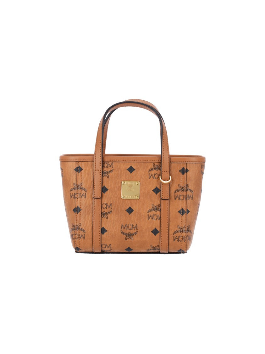 Mcm Brown Toni Visetos Canvas Tote Bag