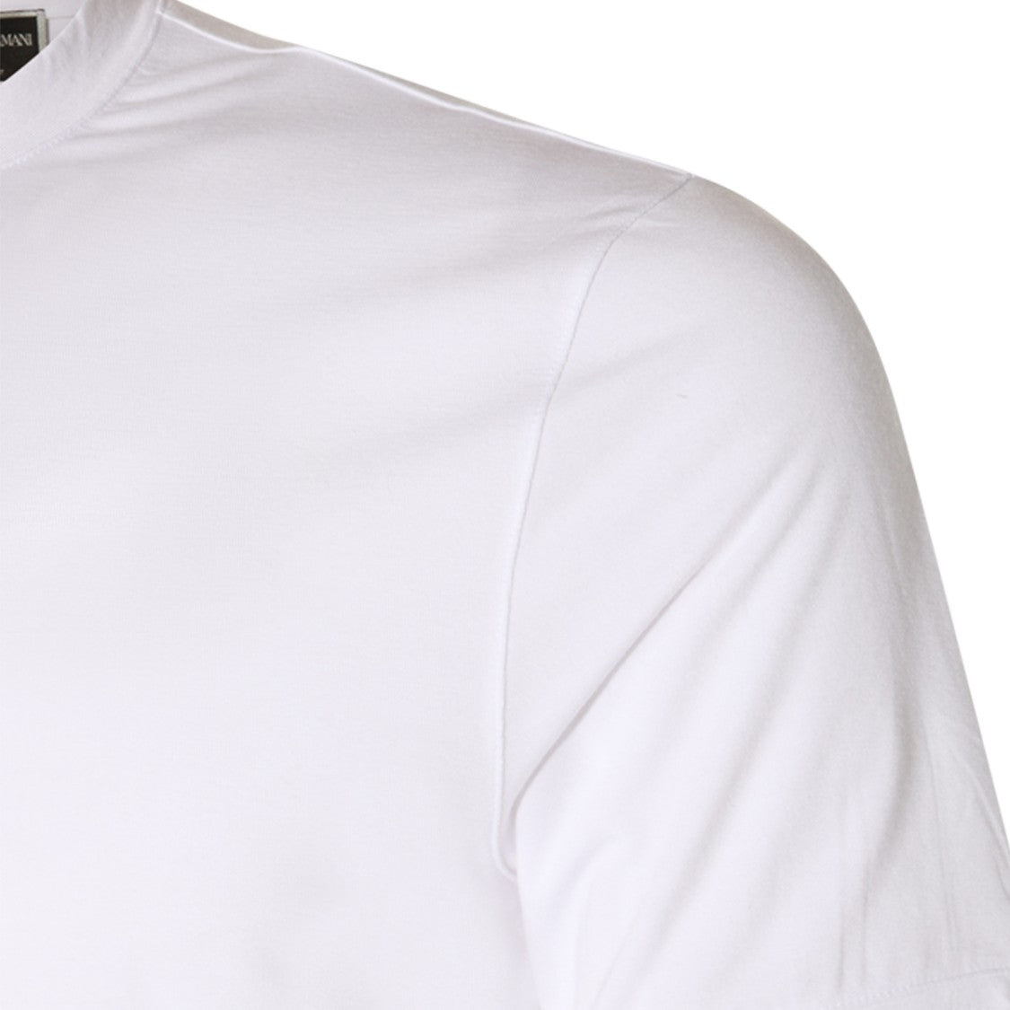Giorgio Armani Viscose Blend White T-Shirt With Embroidered Logo