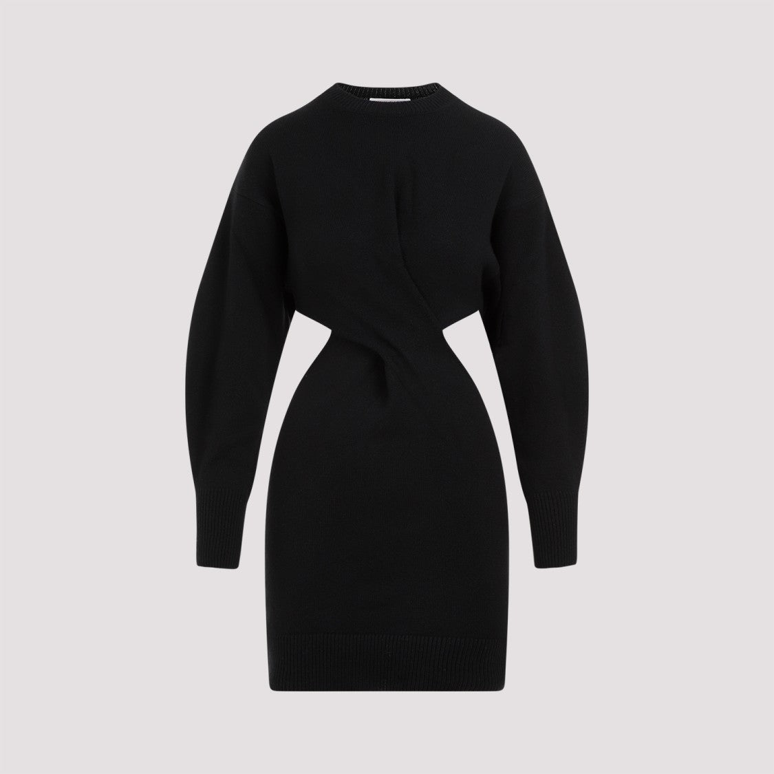 Alexander Mcqueen Black Wool Mini Dress