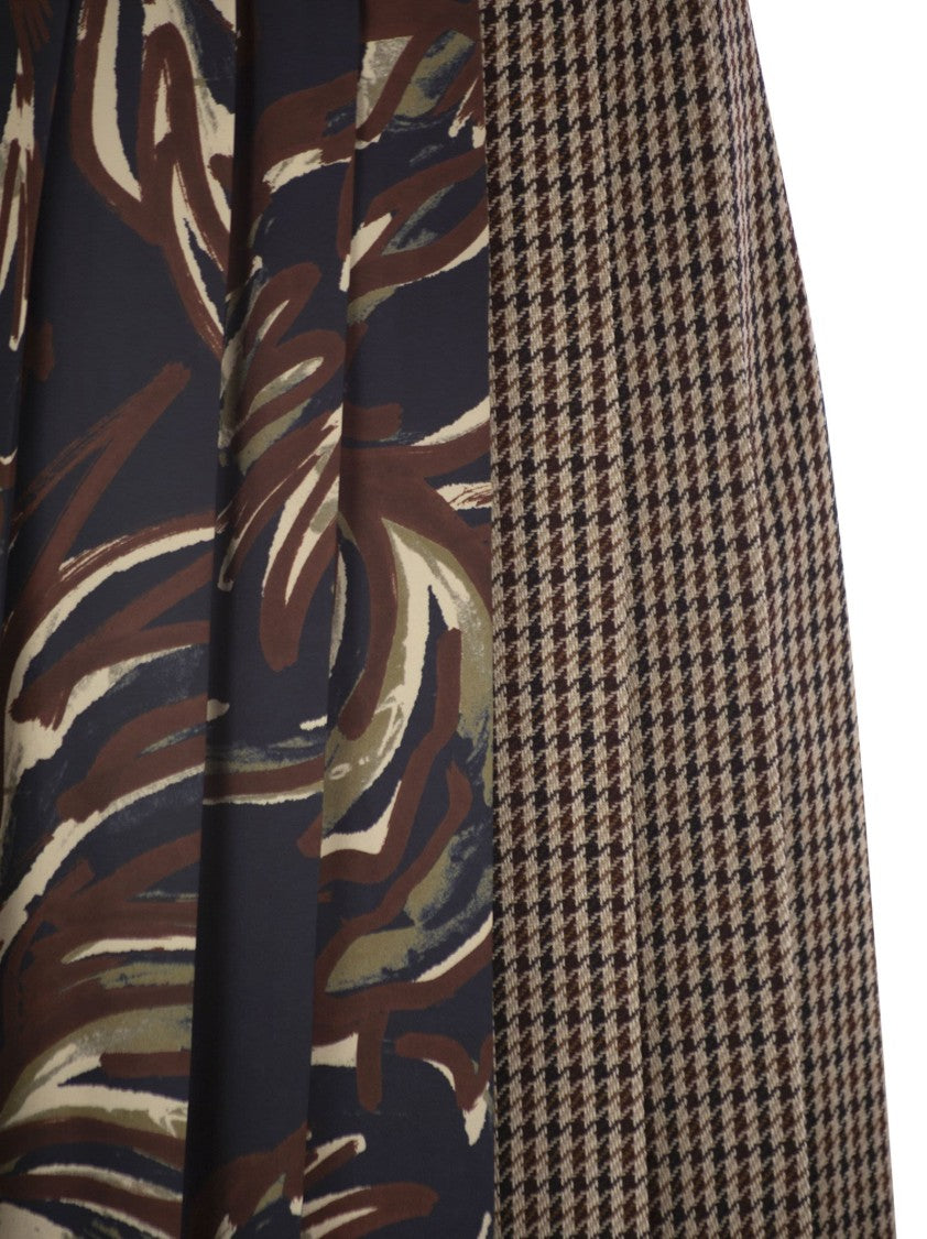 Max Mara Fanale - Pied De Poule Wool Pleated Skirt