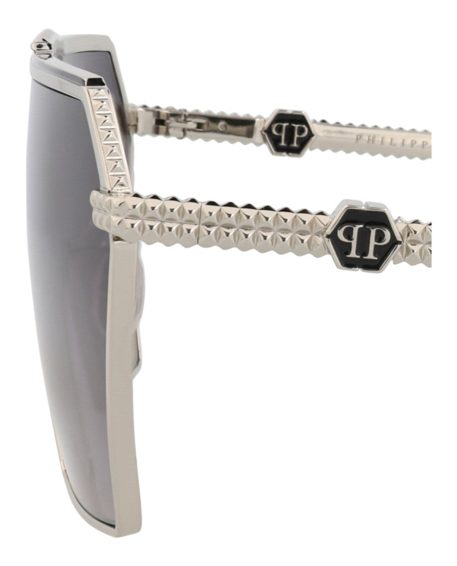 Philipp Plein Aviator-Frame Metal Sunglasses With Geometric Hexagonal Lenses