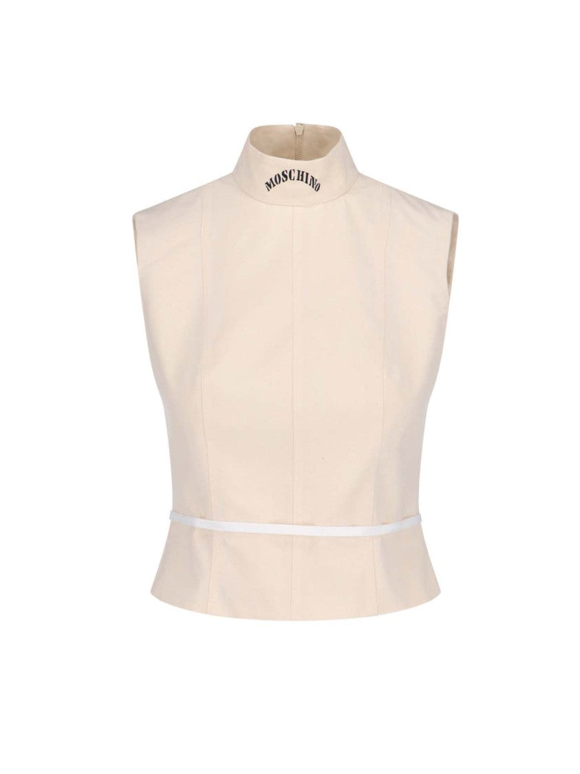Moschino Cotton Gabardine Top – Cream