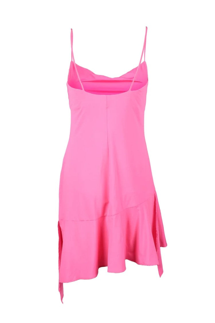 Semi Couture Pink Asymmetrical Polyamide Mini Dress