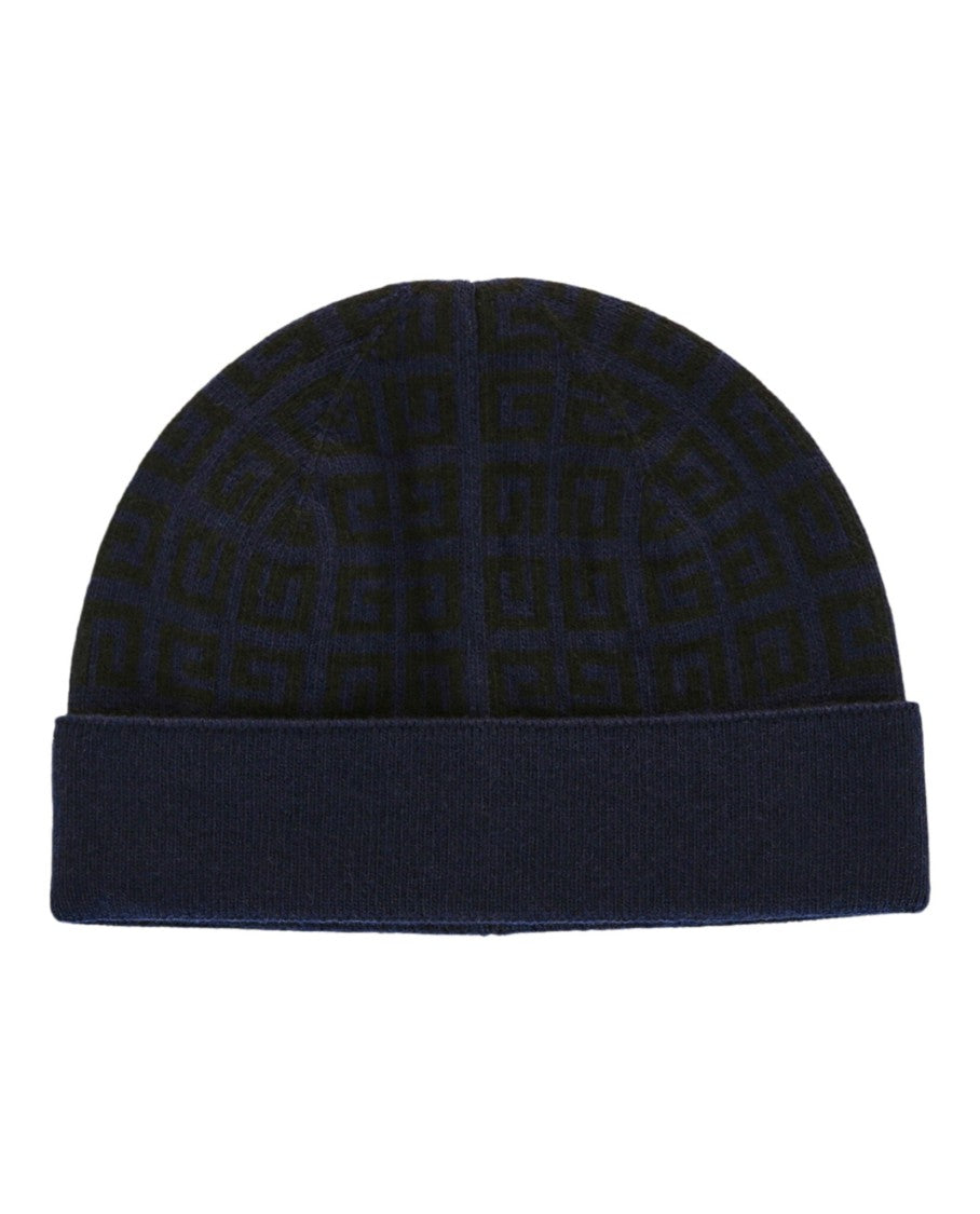 Givenchy Knit Double Face Beanie With Logo Graphic Pattern
