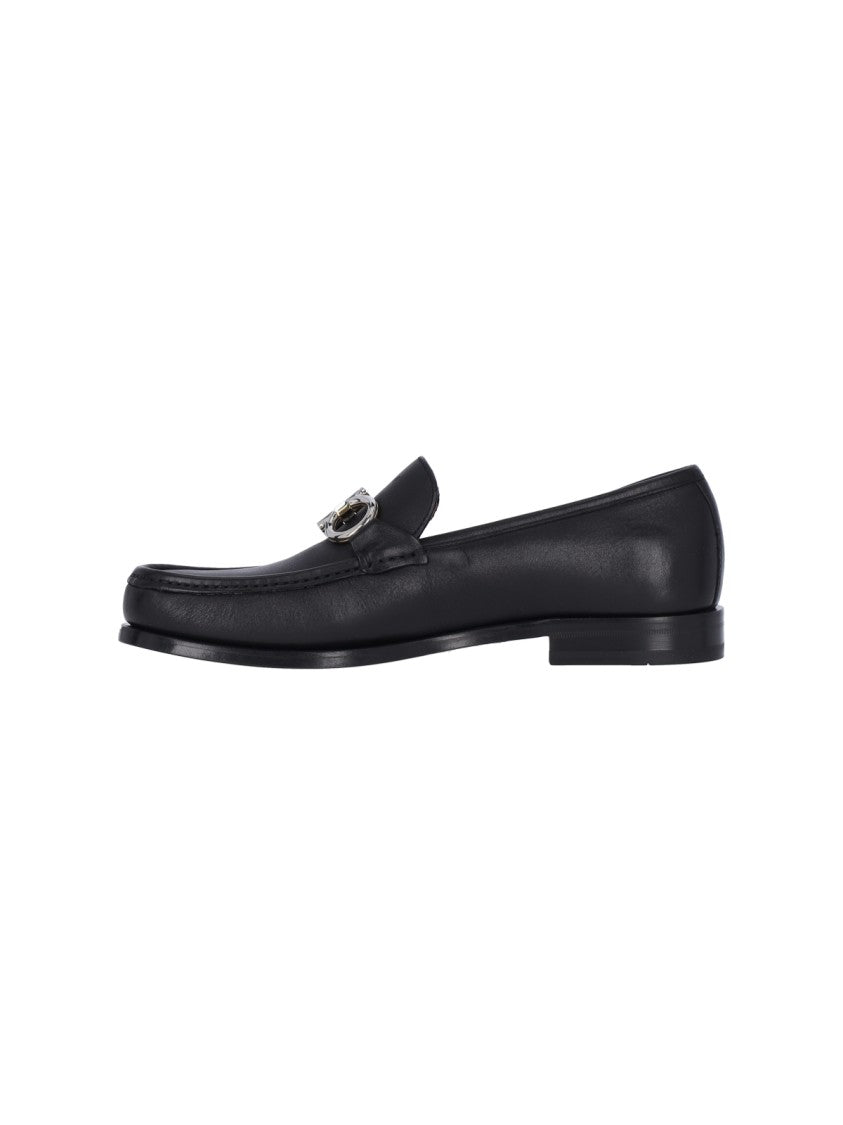 Ferragamo Black Leather Loafers