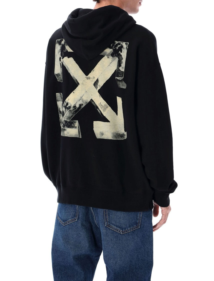 Off-White Cloudy Arrow Black Cotton Skate Hoodie