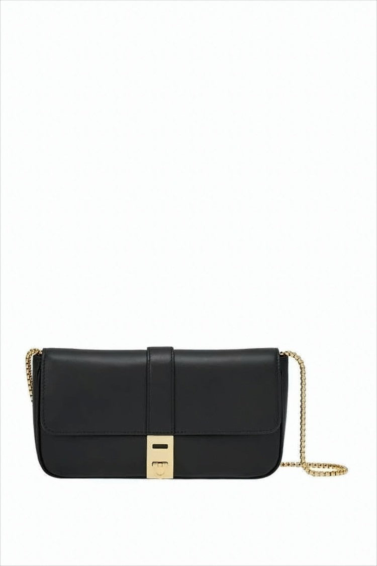 Salvatore Ferragamo Rectangular Black Cowhide Shoulder Bag