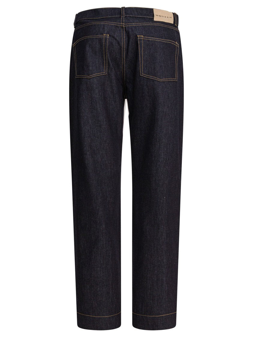 Alexander Mcqueen Dark Indigo Denim Straight-Leg Jeans