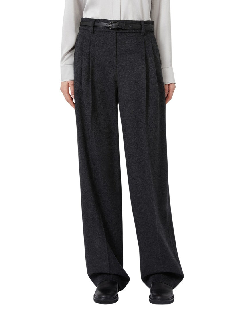 Max Mara Wide-Leg Trousers With High-Cut Waistband And Pressed Pleats