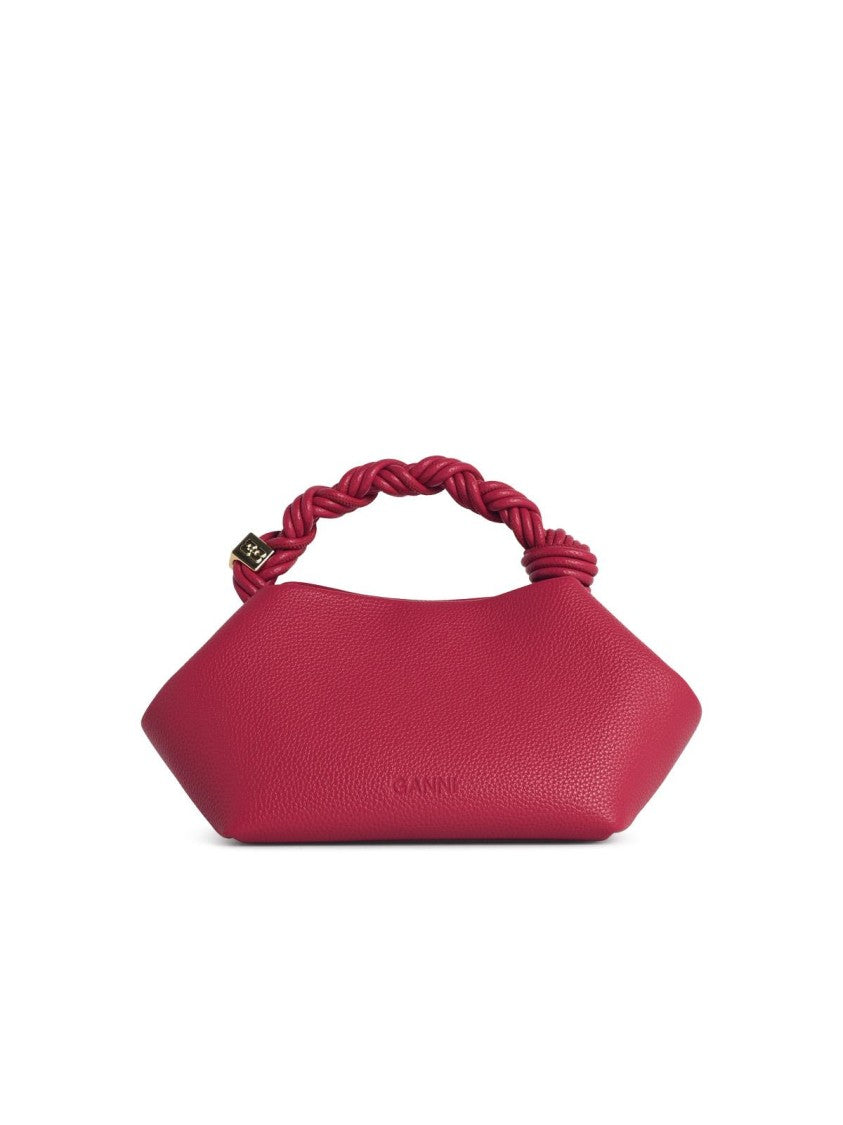 Ganni Small 'Bou' Bag In Persian Red Hammered Leather
