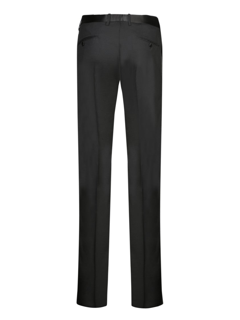 Dolce & Gabbana Black Straight-Cut Formal Trousers