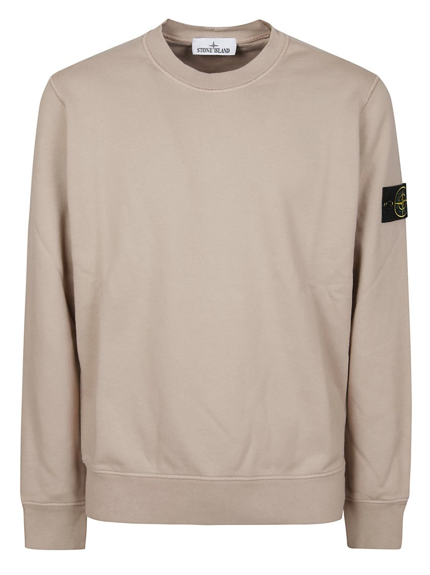 Stone Island Basic Logo Crew Neck Cotton Sweatshirt