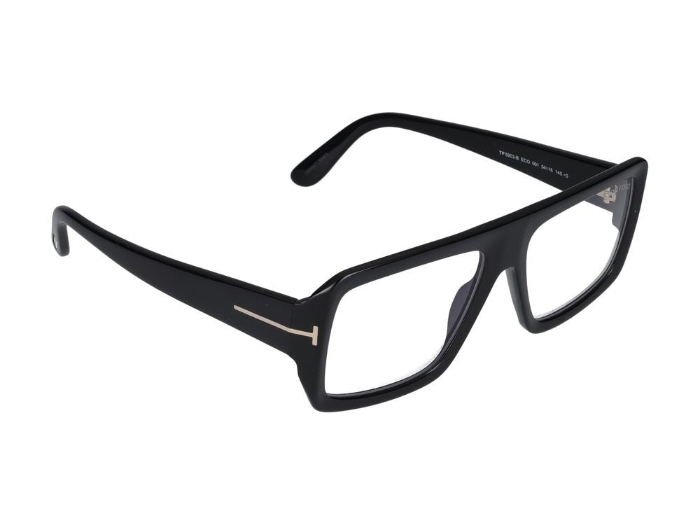 Tom Ford Black Bold Oversized Square Eyeglasses