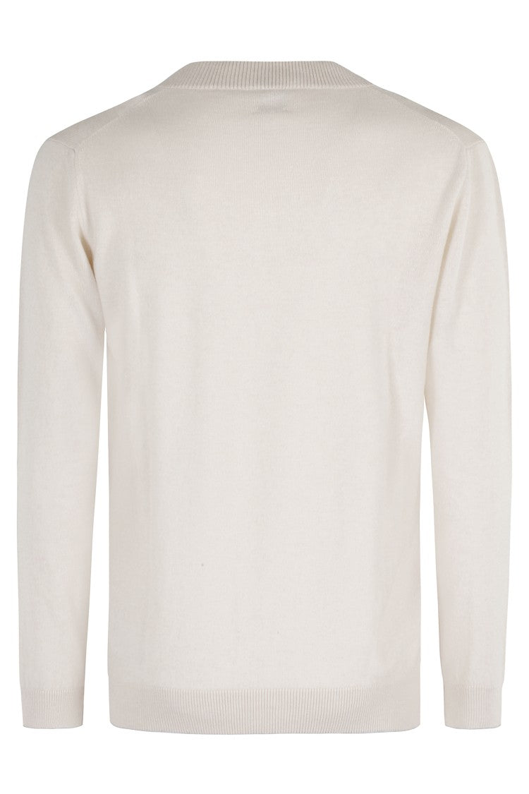 Eleventy Beige V-Neck Sweater Ml