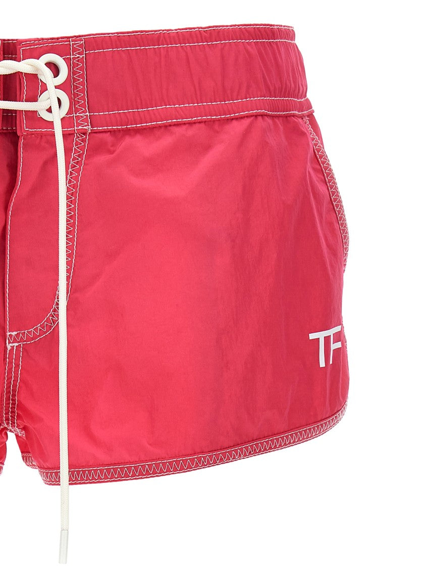 Tom Ford Tech Nylon Shorts With Logo Print