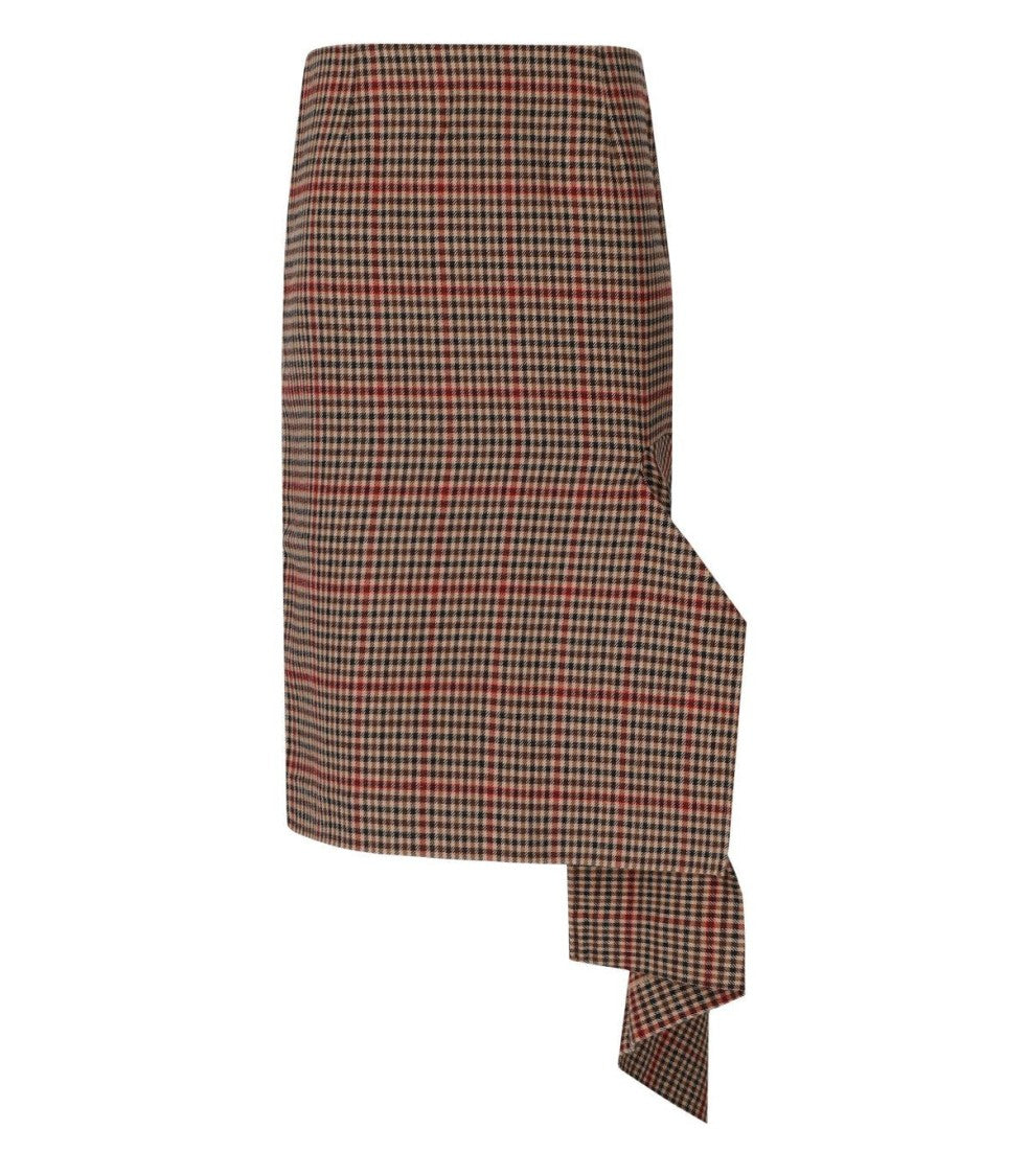 Essentiel Antwerp Ifeather Brown Midi Skirt