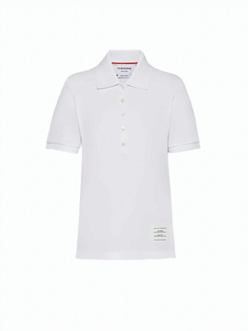 Thom Browne Short-Sleeved Polo Shirt With Buttoned Placket