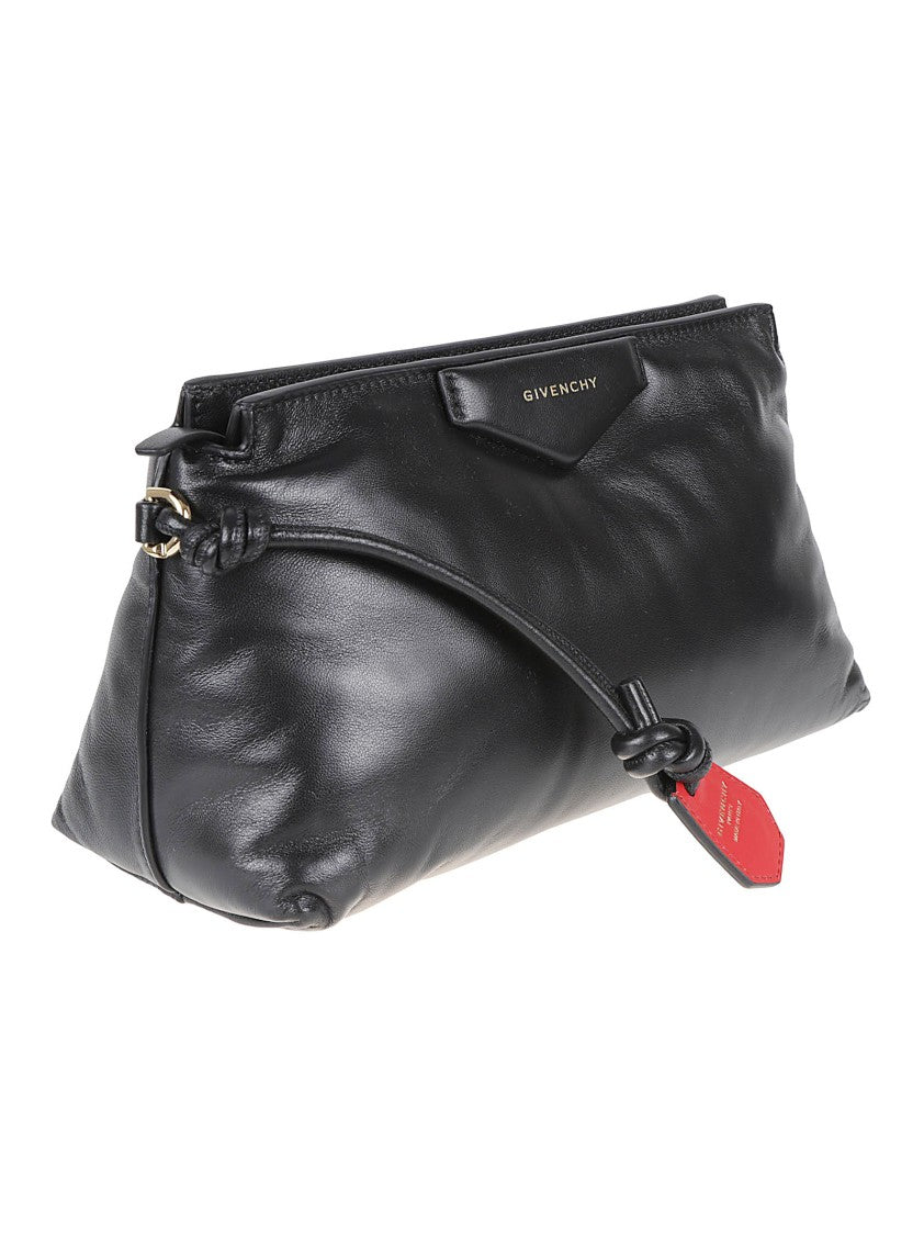 Givenchy Smooth Lamb Leather Rectangular Clutch With Embossed Logo