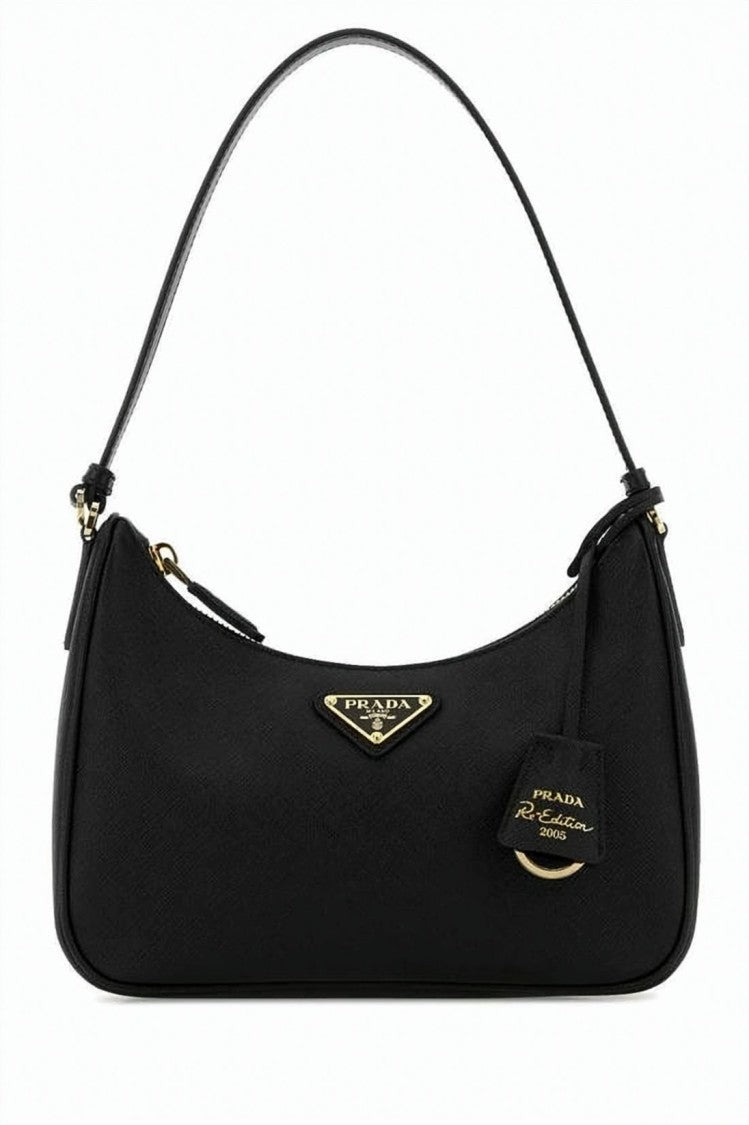 Prada Rectangular Black Calf Leather Tote Bag