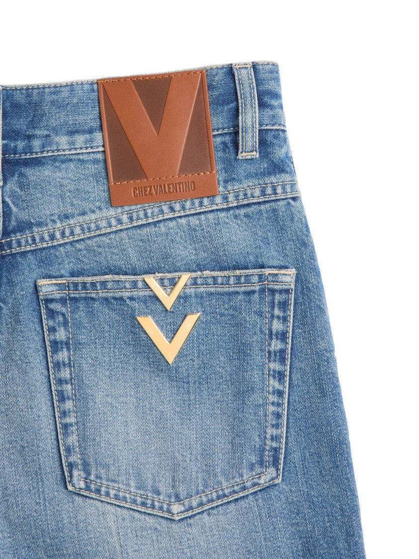 Valentino Denim 5 Tasche Wide Leg Pants