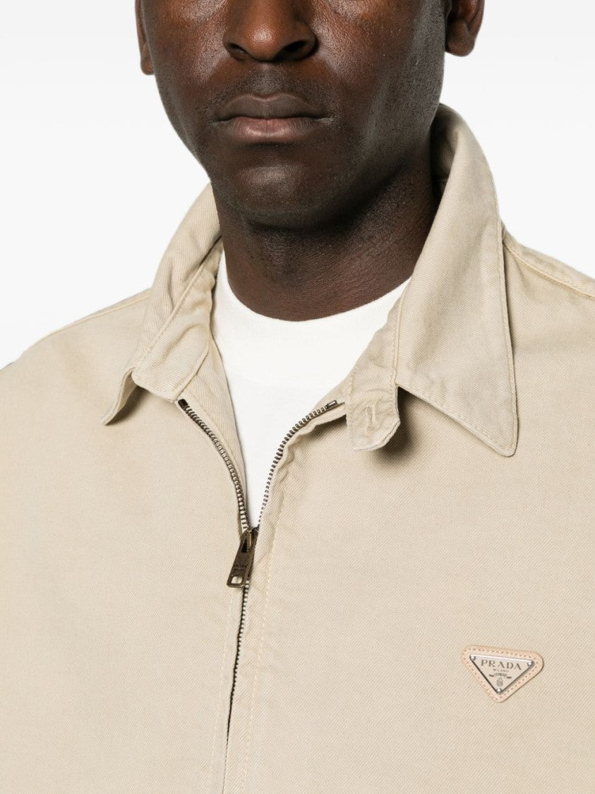 Prada Beige Zip-Up Tailored Jacket