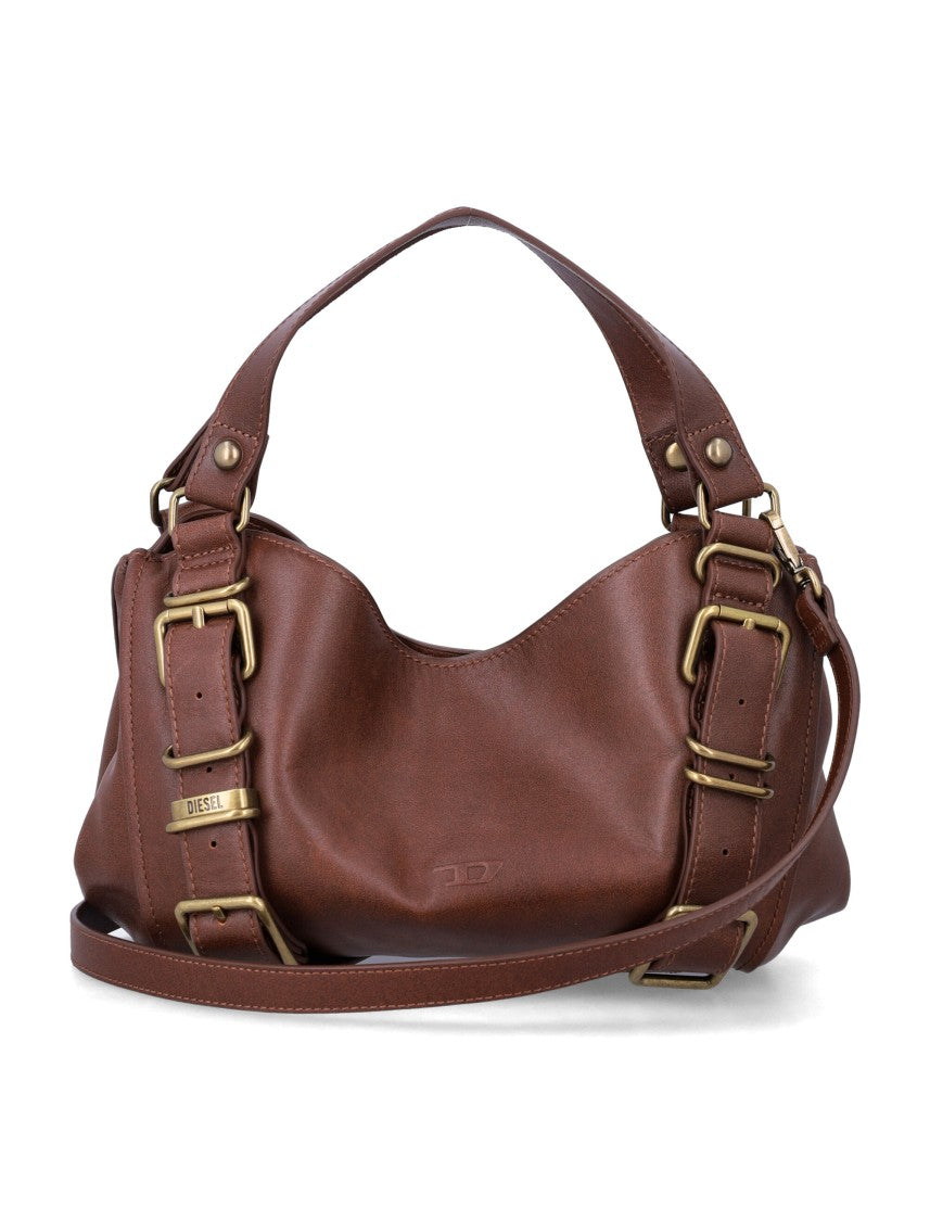 Diesel D-One Top Handle Handbag With Slouchy Silhouette And Brass Accents