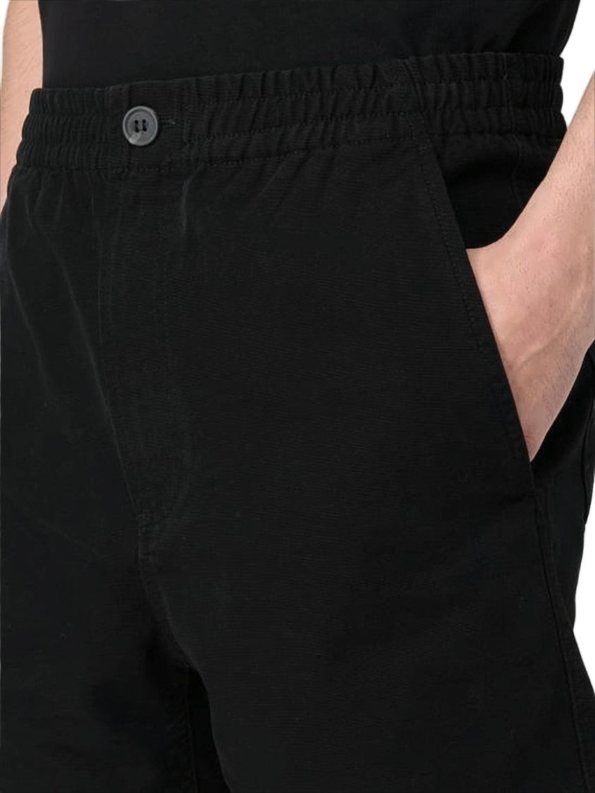 A.P.C. Black Cotton Shorts With Elastic Waistband