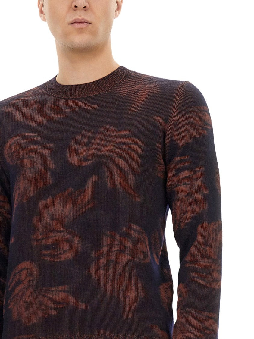 Dries Van Noten Textured Jacquard Knit Sweater With Classic Fit