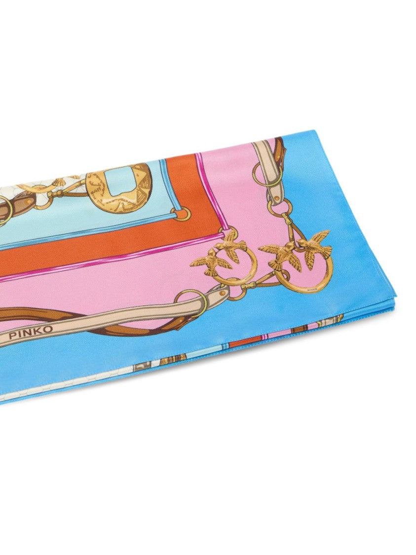 Pinko Liberty Print Light Blue Scarf