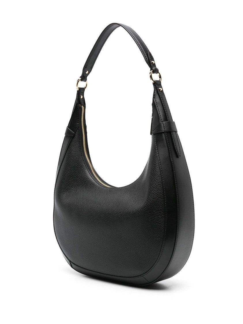 Michael Kors Rounded Black Leather Shoulder Bag