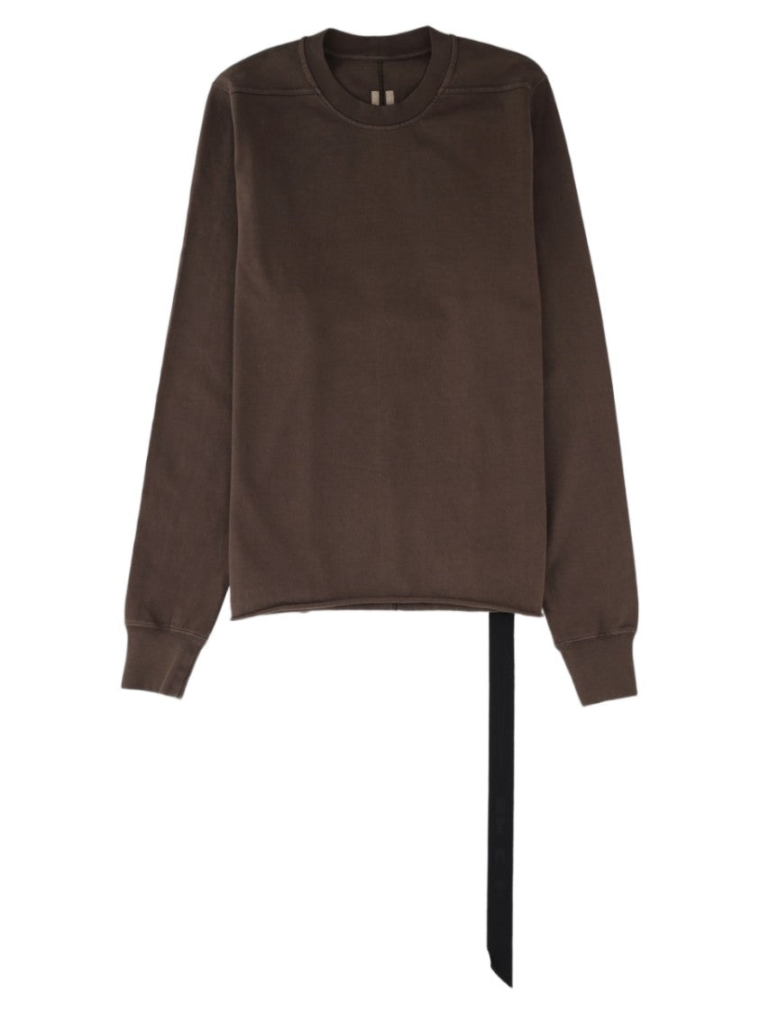Drkshdw By Rick Owens Asymmetrical Hem Long-Sleeve Cotton T-Shirt