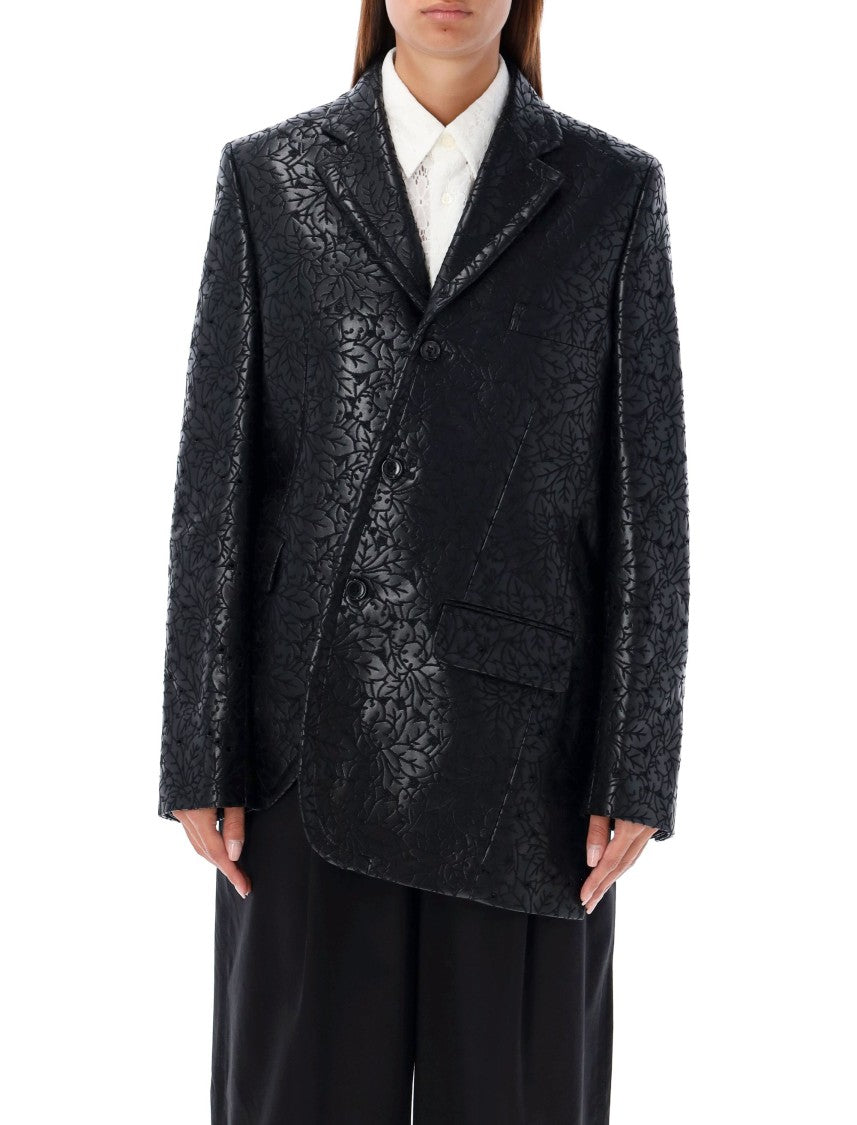 Comme Des Garçons Embossed Floral Pattern Blazer