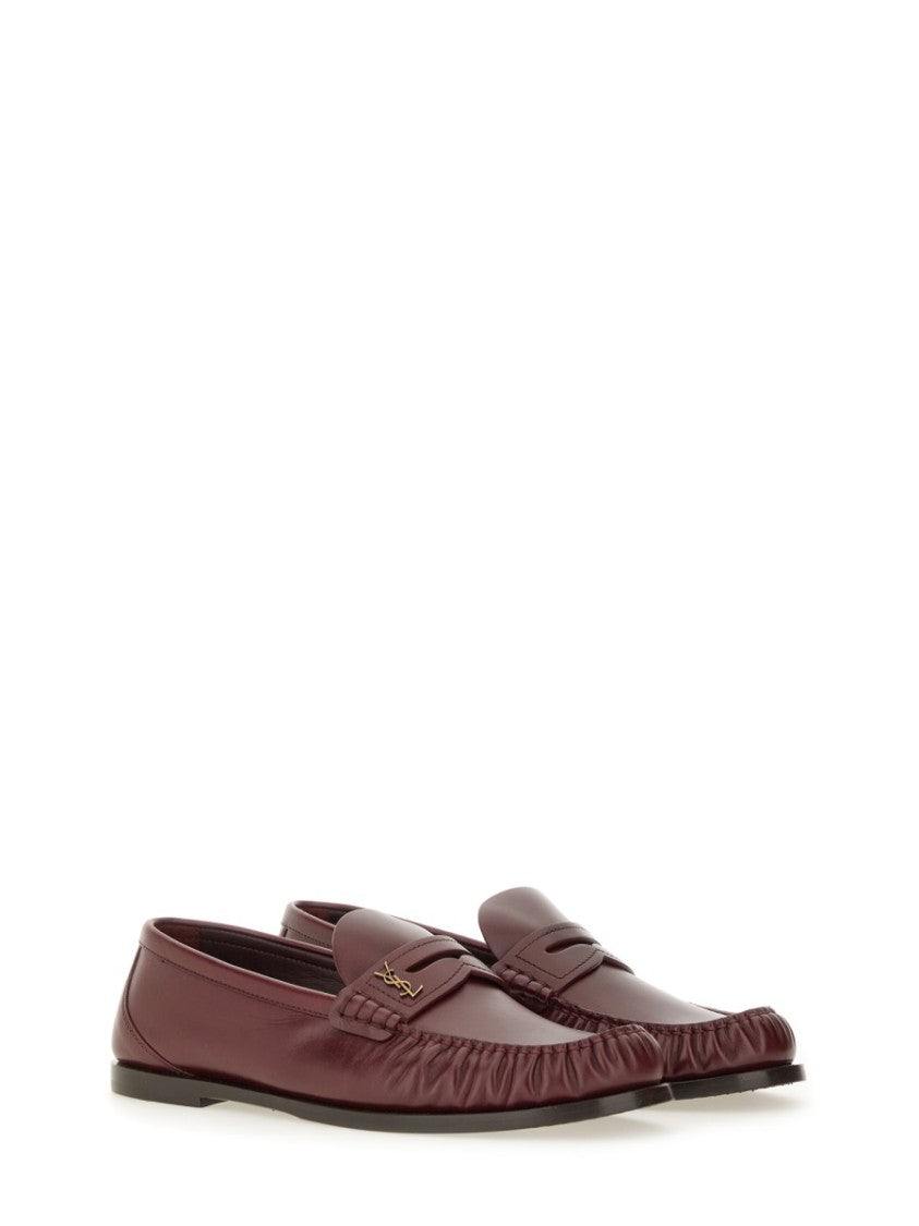 Saint Laurent Smooth Leather Penny Loafer With Polished Finish