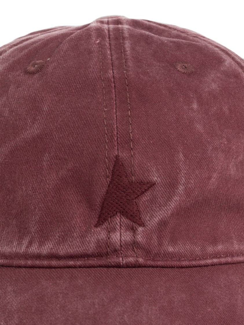 Golden Goose Burgundy Silk-Blend Embroidered Star Hat