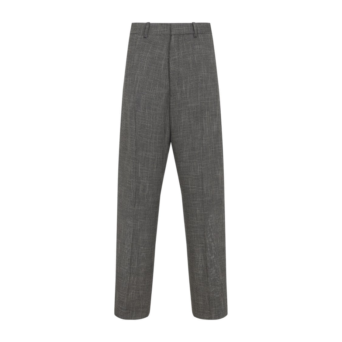 Phoebe Philo Straight-Leg Trousers With Subtle Checkered Pattern