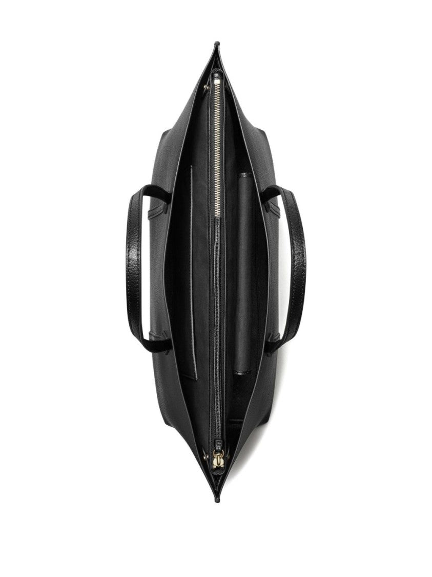 Tory Burch Black Shopper Bag In Calf Leather