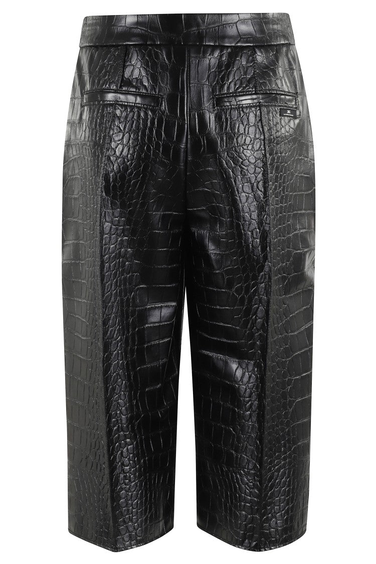 Elisabetta Franchi Tailored Python-Effect Imitation Leather Pants